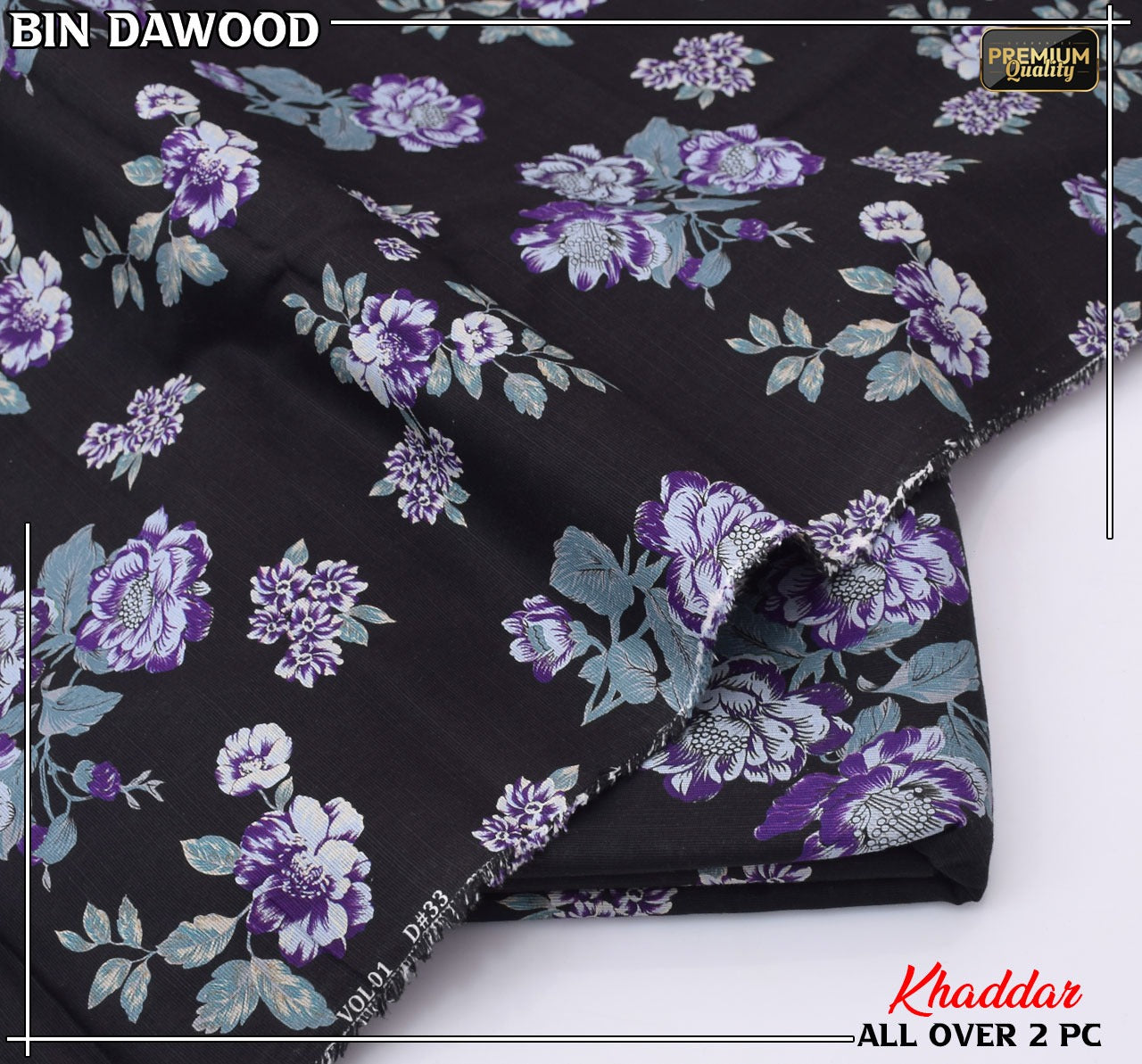 Bin Dawood Printed Khaddar 2PC Suit – Shirt & Trouser code:124