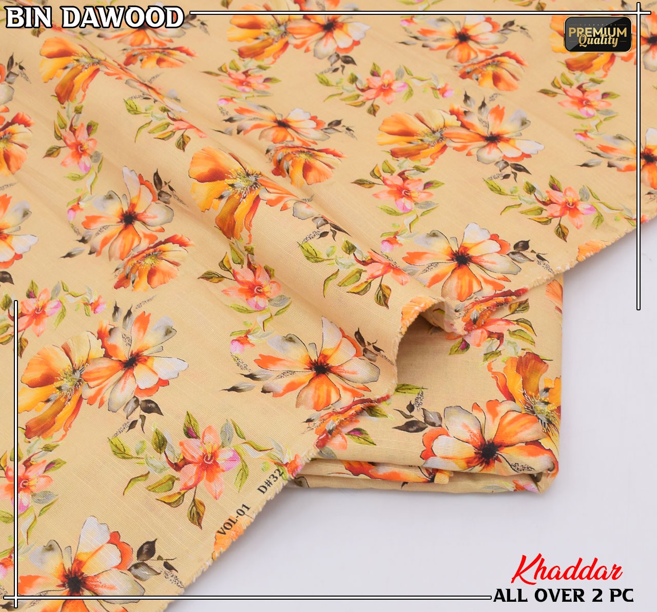 Bin Dawood Printed Khaddar 2PC Suit – Shirt & Trouser code:127
