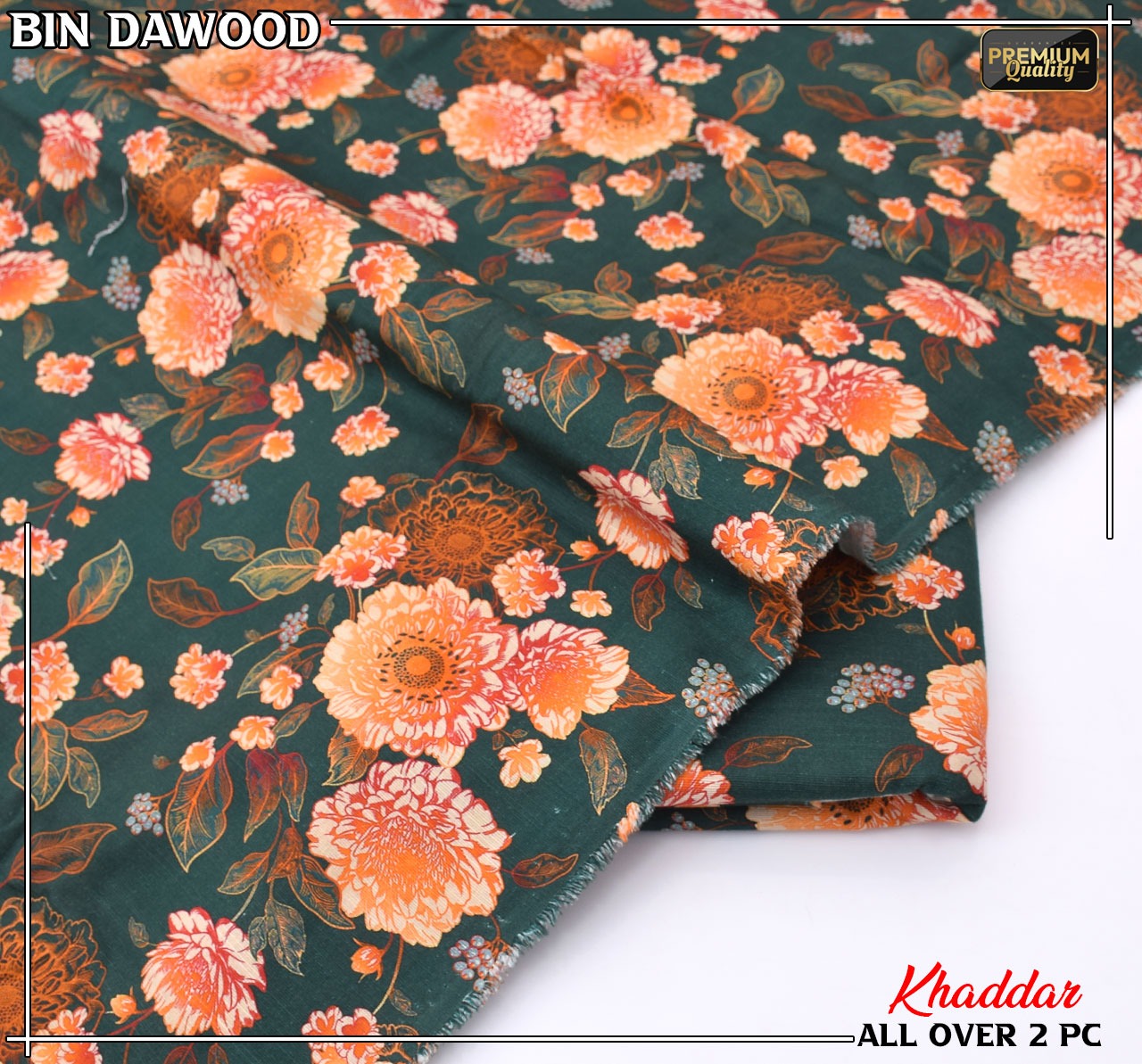 Bin Dawood Printed Khaddar 2PC Suit – Shirt & Trouser code:142