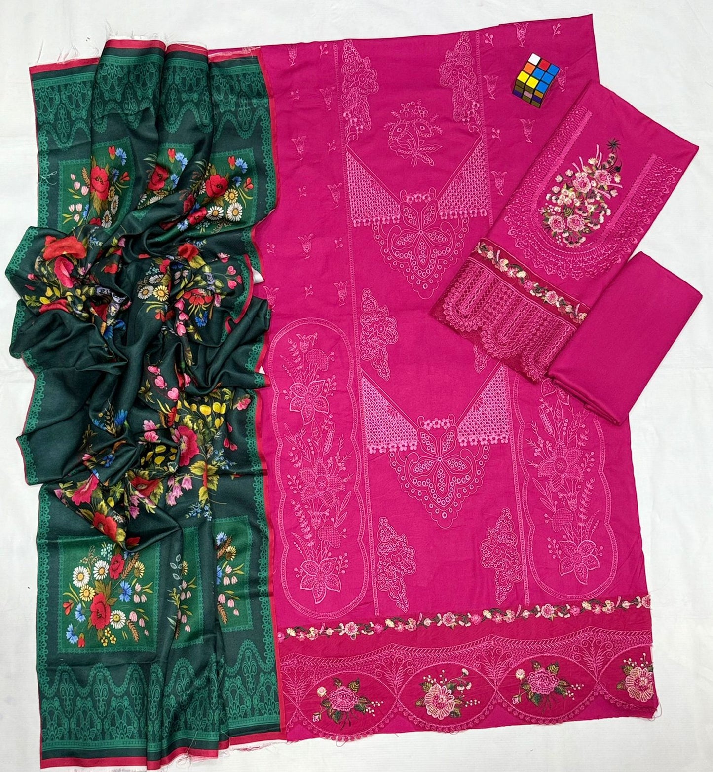 Saira Rizwan 5093 Pure Dhanak Embroidered 3PC Winter Suit with Twill Wool Dupatta (unstitched)