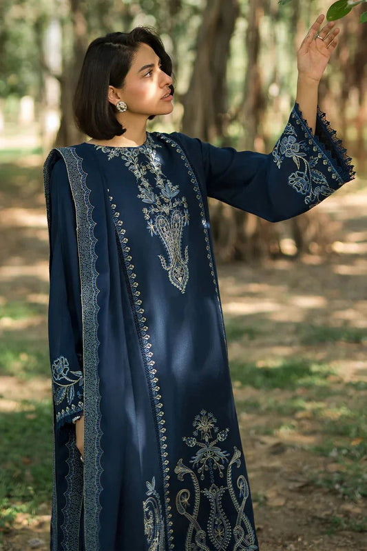 Asim Jofa 5072 Pure Dhanak Embroidered 3PC Winter Suit with Embroidered Shawl