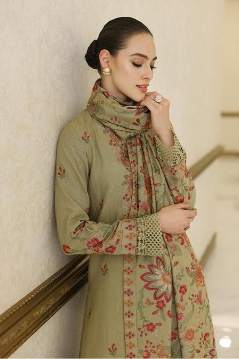 Bareeze 5022 Pure Dhanak Embroidered 3PC Winter Suit with Embroidered Shawl (unstitched)