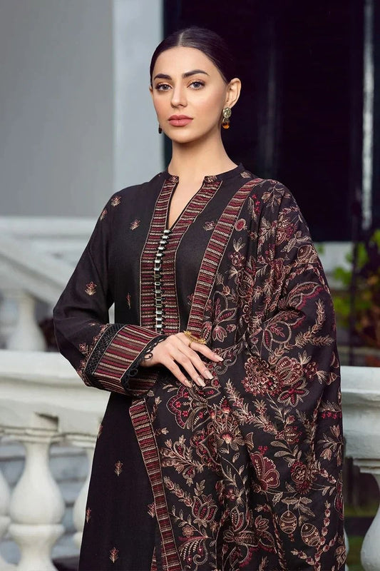 Bareeze 5090 Pure Dhanak Embroidered 3PC Winter Suit with Embroidered Shawl (unstitched)