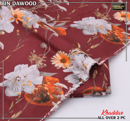 Bin Dawood Printed Khaddar 2PC Suit – Shirt & Trouser code:114