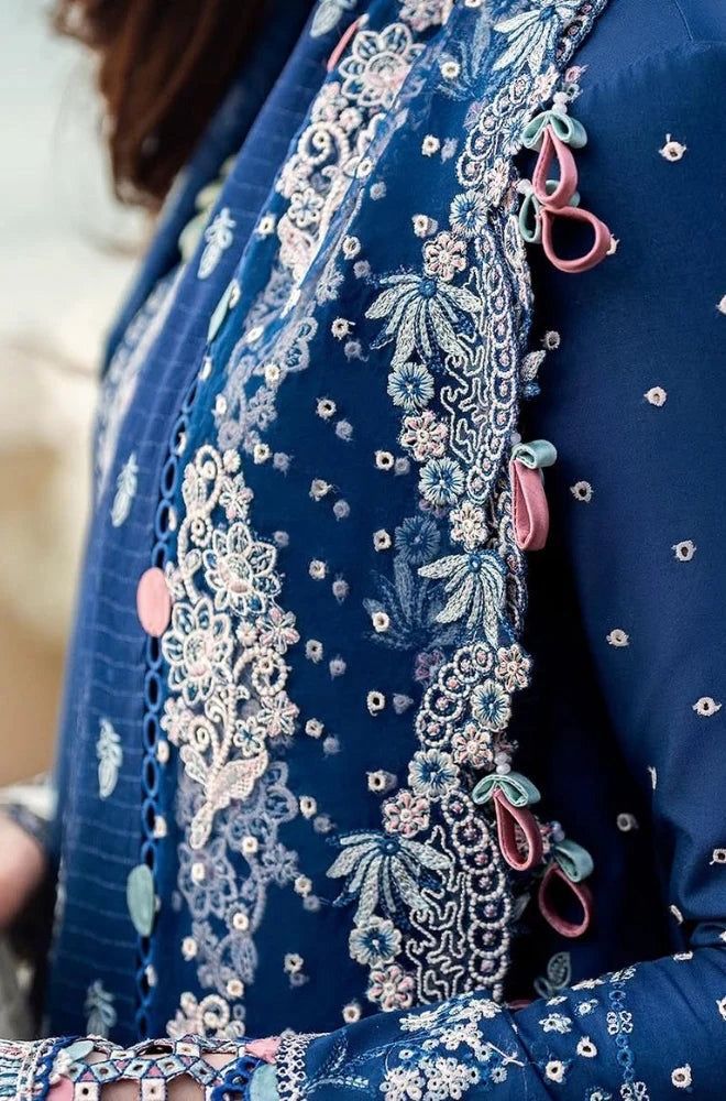 Qalamqar 5108 Pure Dhanak Embroidered 3PC Winter Suit with Shawl (unstitched)