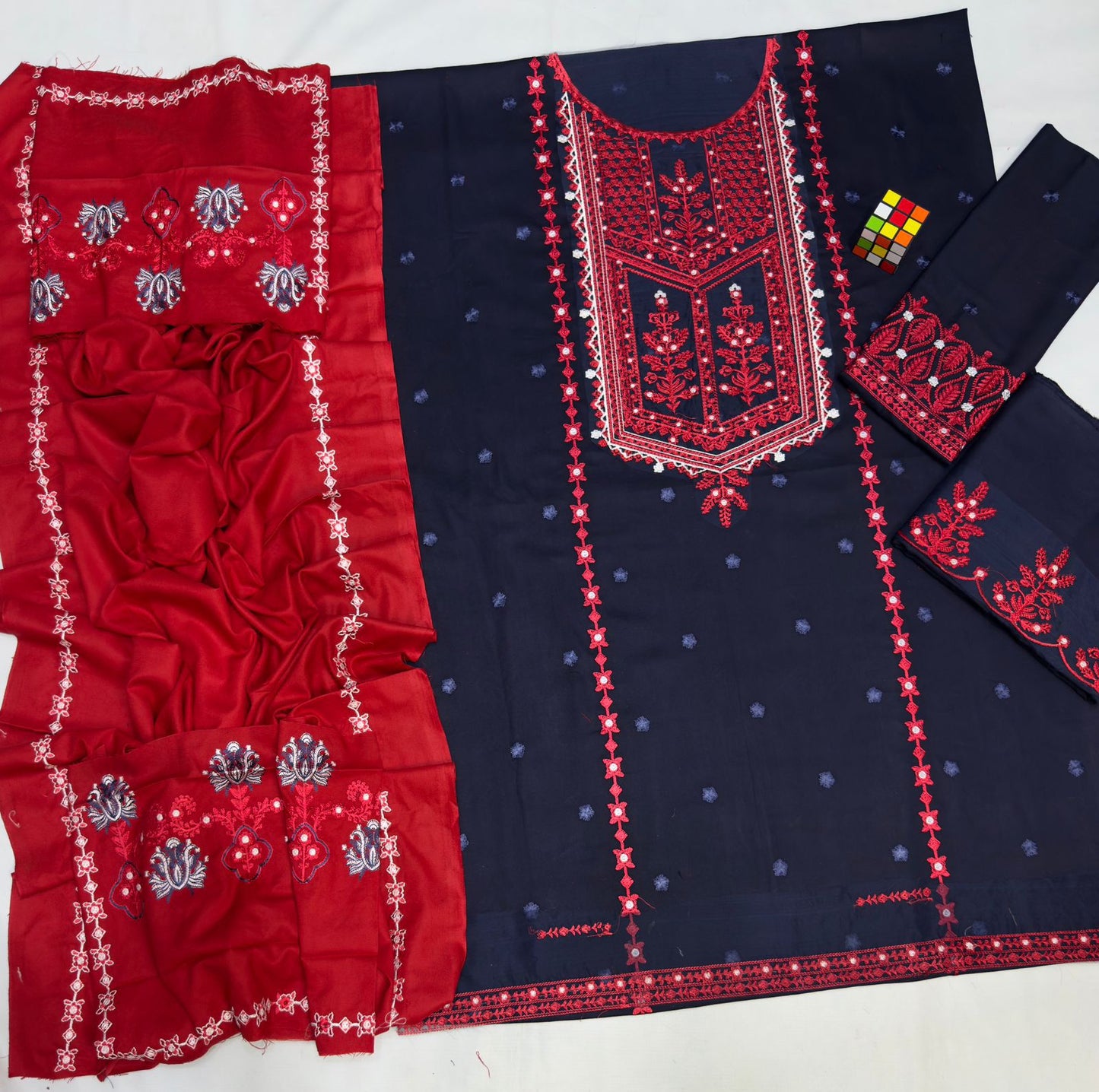 Coco 5008 Luxury Embroidered Dhanak 3PC Suit with Shawl (unstitched)