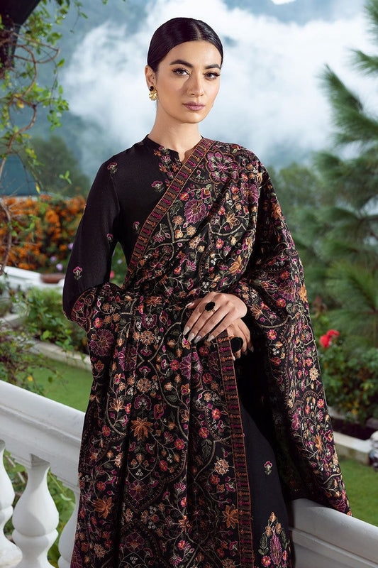 Bareeze 5005 Pure Dhanak Embroidered 3PC Winter Suit with Kashmiri Shawl (unstitched)