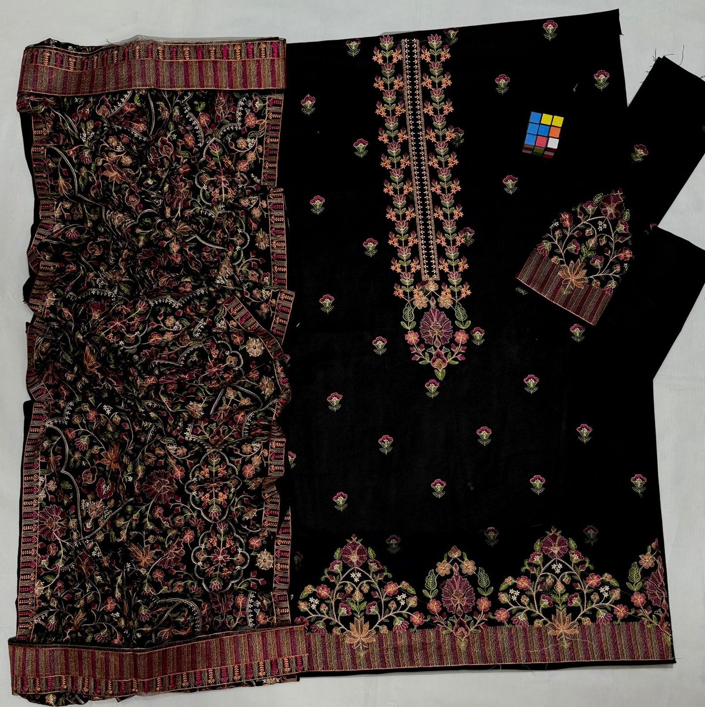 Bareeze 5005 Pure Dhanak Embroidered 3PC Winter Suit with Kashmiri Shawl (unstitched)