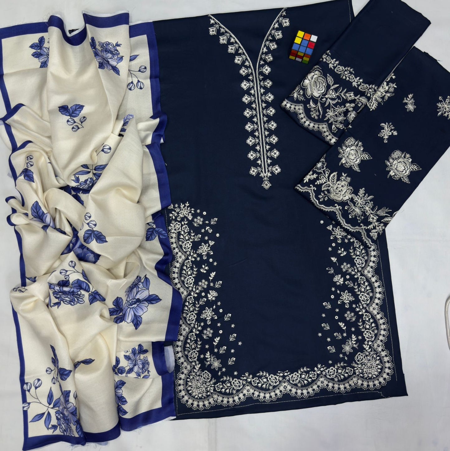Coco 5083 Pure Dhanak Embroidered 3PC Winter Suit with Digital Wool Shawl (unstitched)