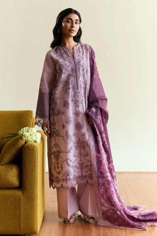 Coco 5070 Pure Dhanak Embroidered 3PC Winter Suit with Wool Digital Shawl (unstitched)