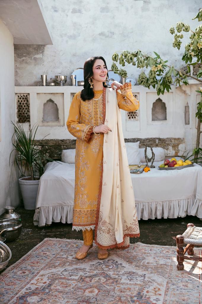 Florent 5078 Pure Dhanak Embroidered 3PC Winter Suit with Shawl (unstitched)