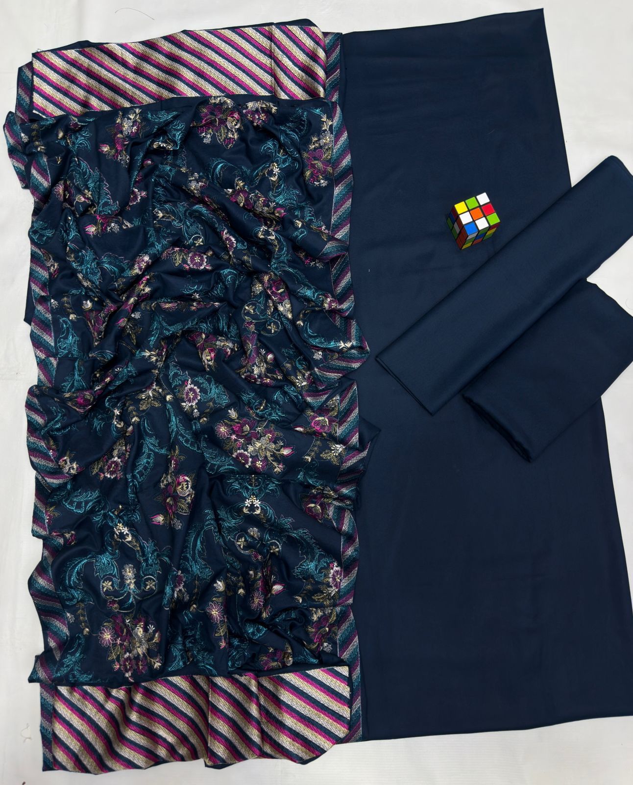 Bareeze 5002 Dhanak 3PC Winter Suit with Embroidered Shawl (unstitched)