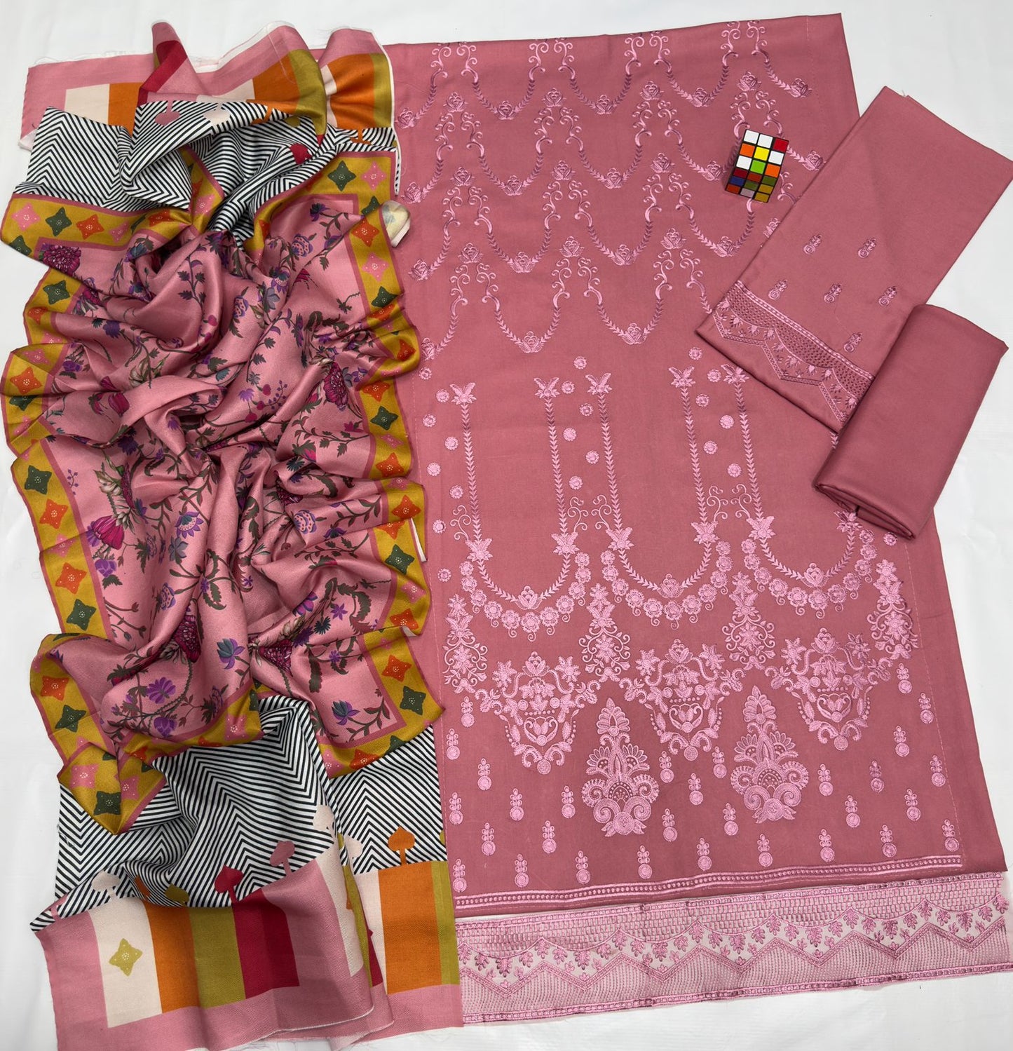 Lime Light 5094 Pure Dhanak Embroidered 3PC Winter Suit with Twill Wool Dupatta (unstitched))