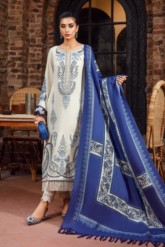 Maria B 5064 Pure Dhanak Embroidered 3PC Winter Suit with Wool Shawl (unstitched)