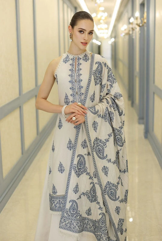 Bareeze 5011 Pure Dhanak Embroidered 3PC Winter Suit with Heavy Shawl (unstitched)