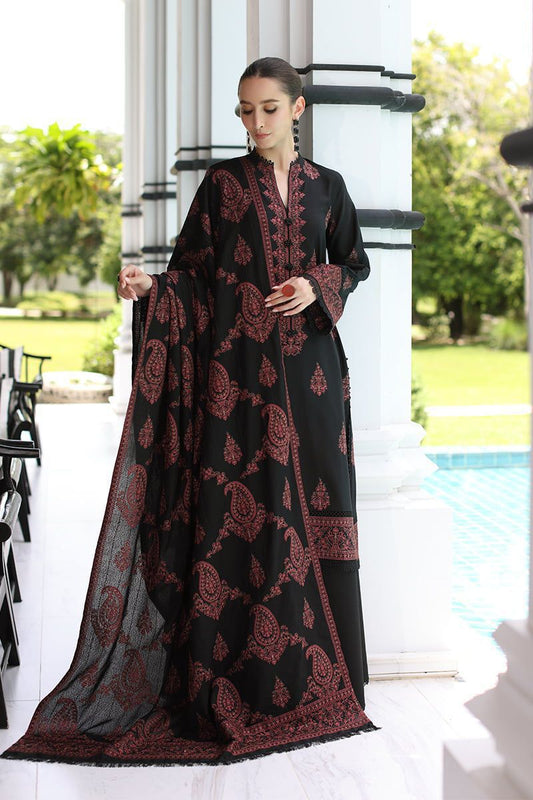 Bareeze 5011 Pure Dhanak Embroidered 3PC Winter Suit with Heavy Shawl (Restocked)