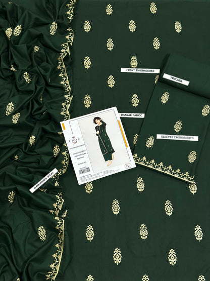 URGE  AIRJET DHANAK 3PC EMBROIDERED With Digital Printed Pashmina Shawl (UNSTITCHED)