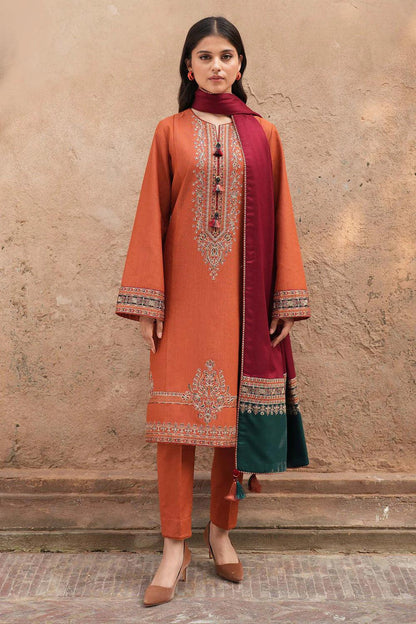 URGE  AIRJET DHANAK 3PC EMBROIDERED With Digital Printed Pashmina Shawl (UNSTITCHED)