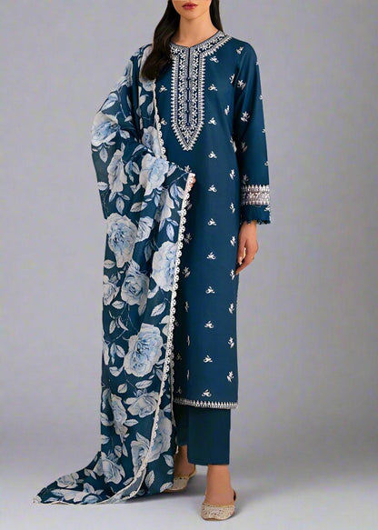 Asling Airjet Dhanak Embroidered  3PC Winter Suit with Digital Pashmina Shawl (Unstitched)