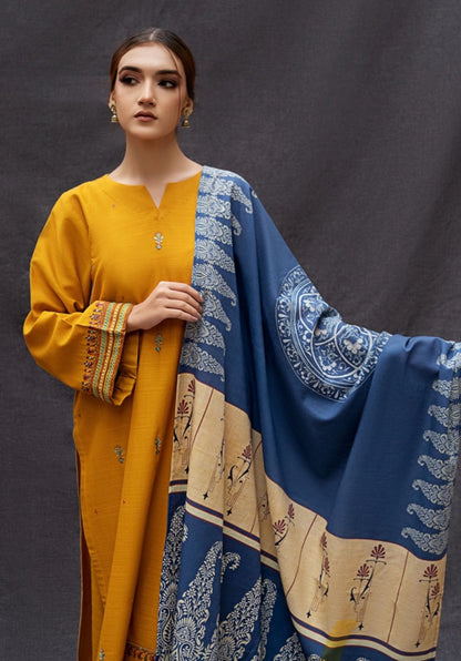 URGE Airjet Dhanak Embroidered  3PC Winter Suit with Digital Pashmina Shawl (Unstitched)