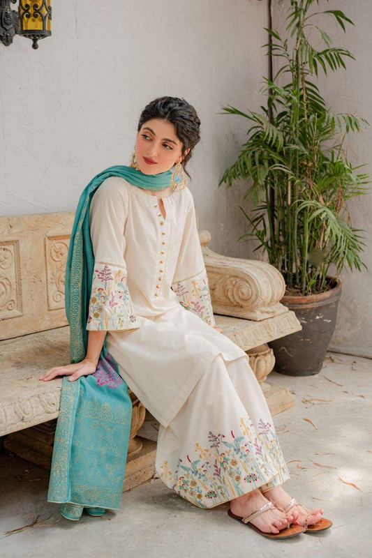 URGE Airjet Dhanak Embroidered (Unstitched) 3PC Winter Suit with Digital Pashmina Shawl (UNSTITCHED)