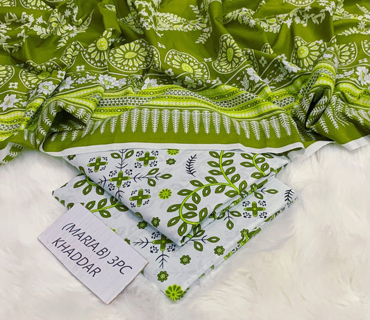 MARIA B KHADDER PRINT (UNSTICHED) 3PC D201