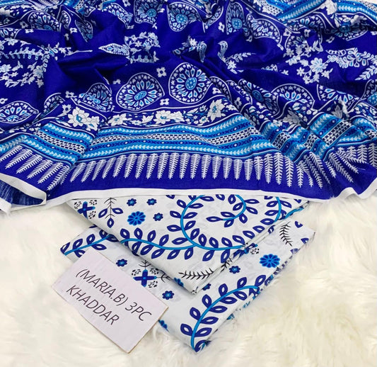 MARIA B KHADDER PRINT (UNSTICHED) 3PC D204