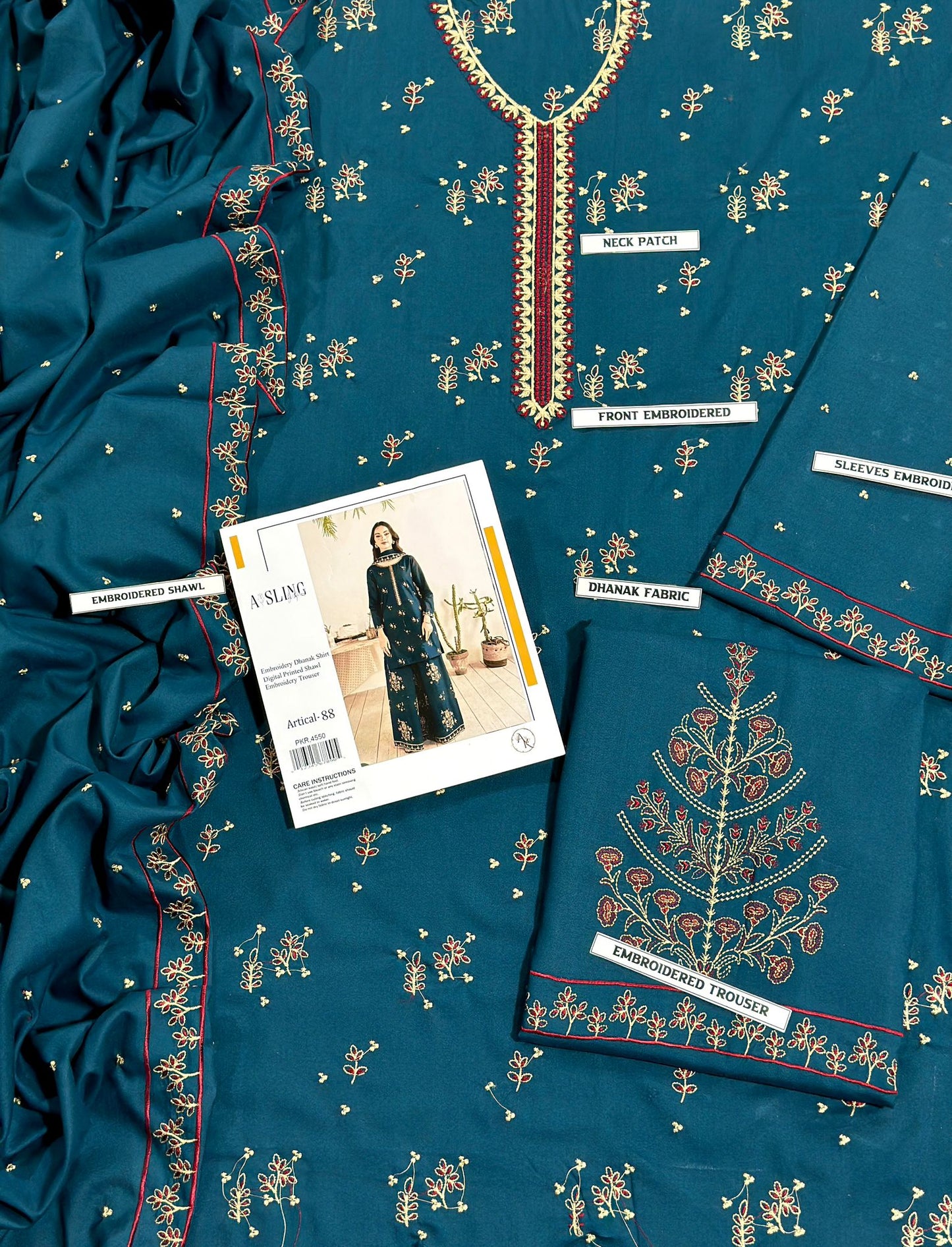 AISLING 🟨 WINTER : DHANAK 3PC Embroidered D1051