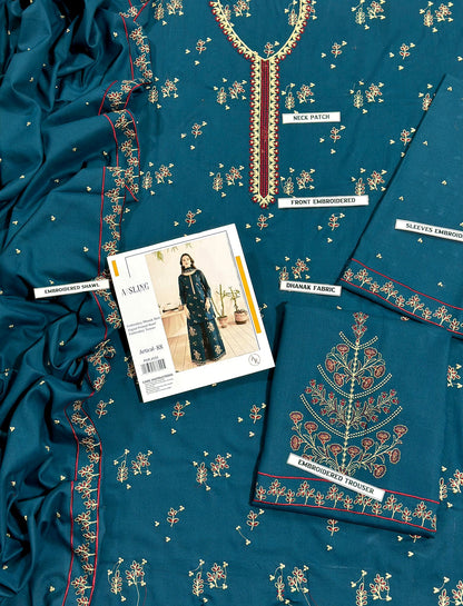 AISLING 🟨 WINTER : DHANAK 3PC Embroidered D1051