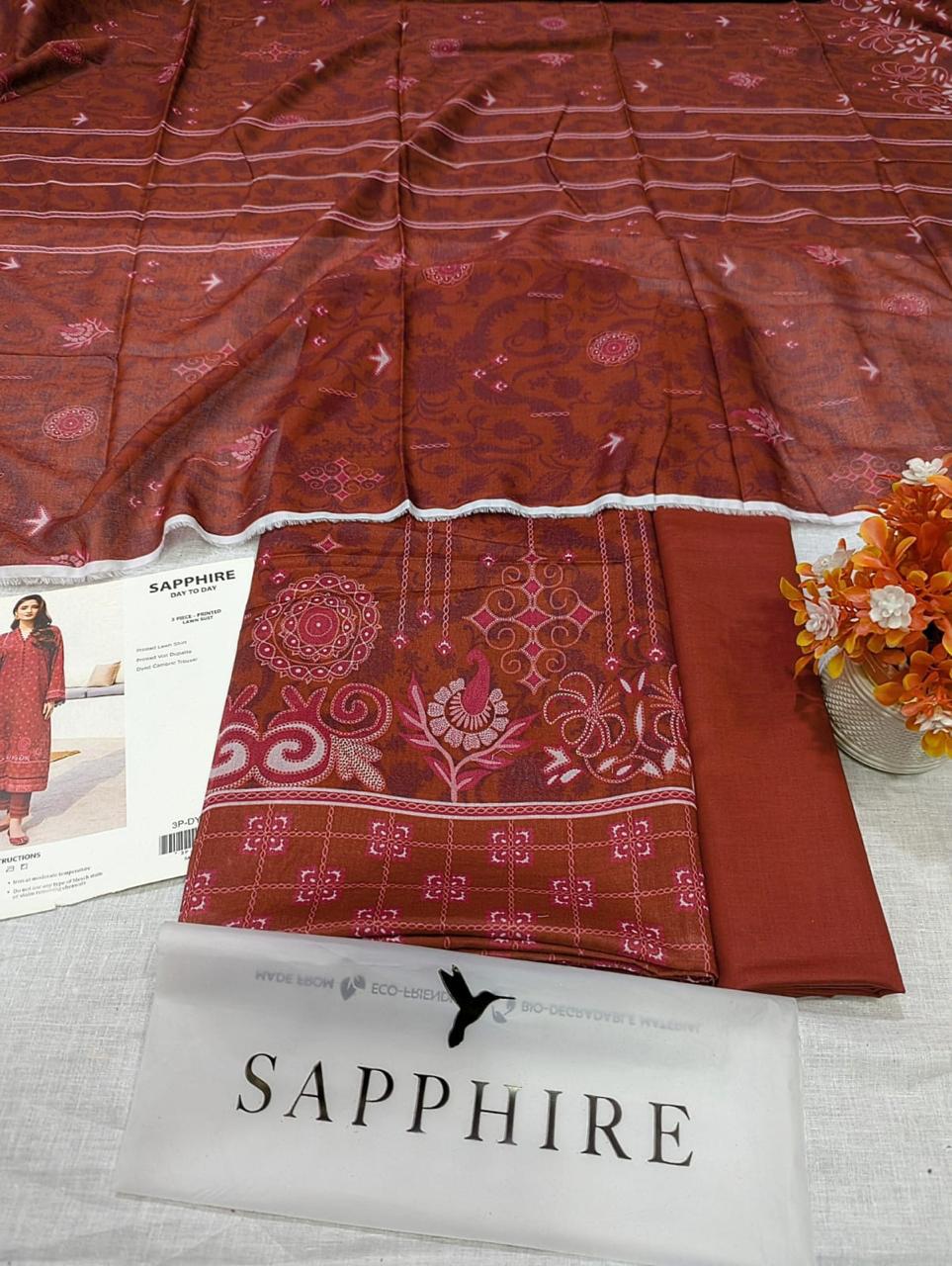 BONANZA LAWN PRINTED 3 PCS T607