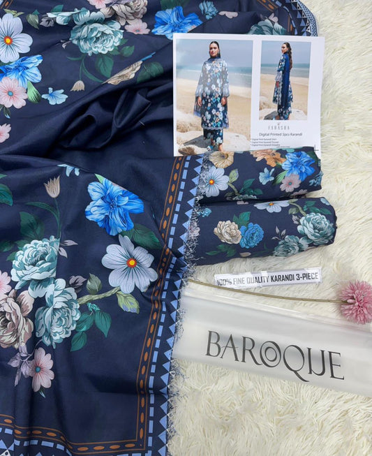 BAROQUE 3 Piece -Print Karandi Suit Winter D84