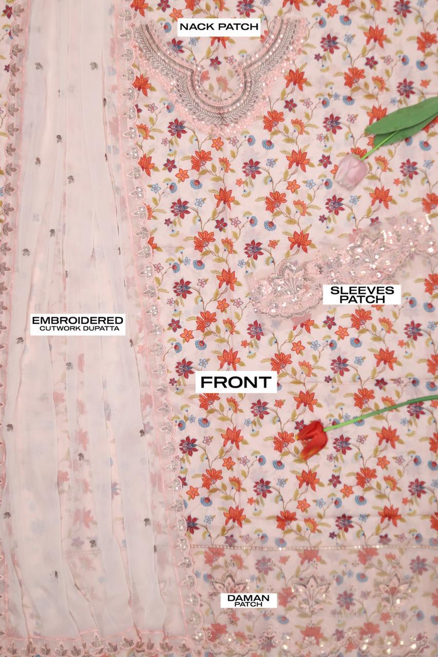 SUMMER  2026  LAWN Fabric 3Pc EMBRIODERY D-3