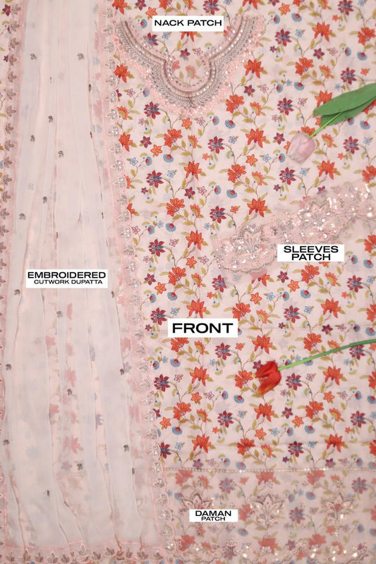 SUMMER  2026  LAWN Fabric 3Pc EMBRIODERY D-3