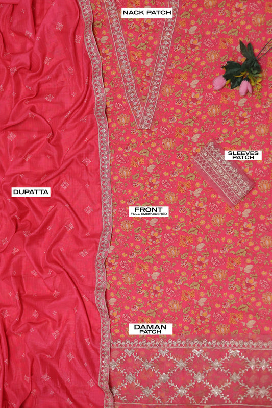 SUMMER  2026  LAWN Fabric 3Pc EMBRIODERY D-2