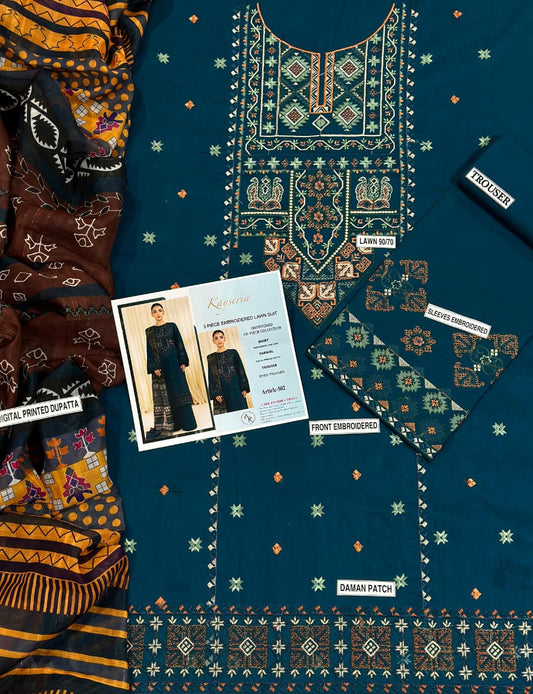KAYSERIA PURE LAWN 3PC EMBROIDERED