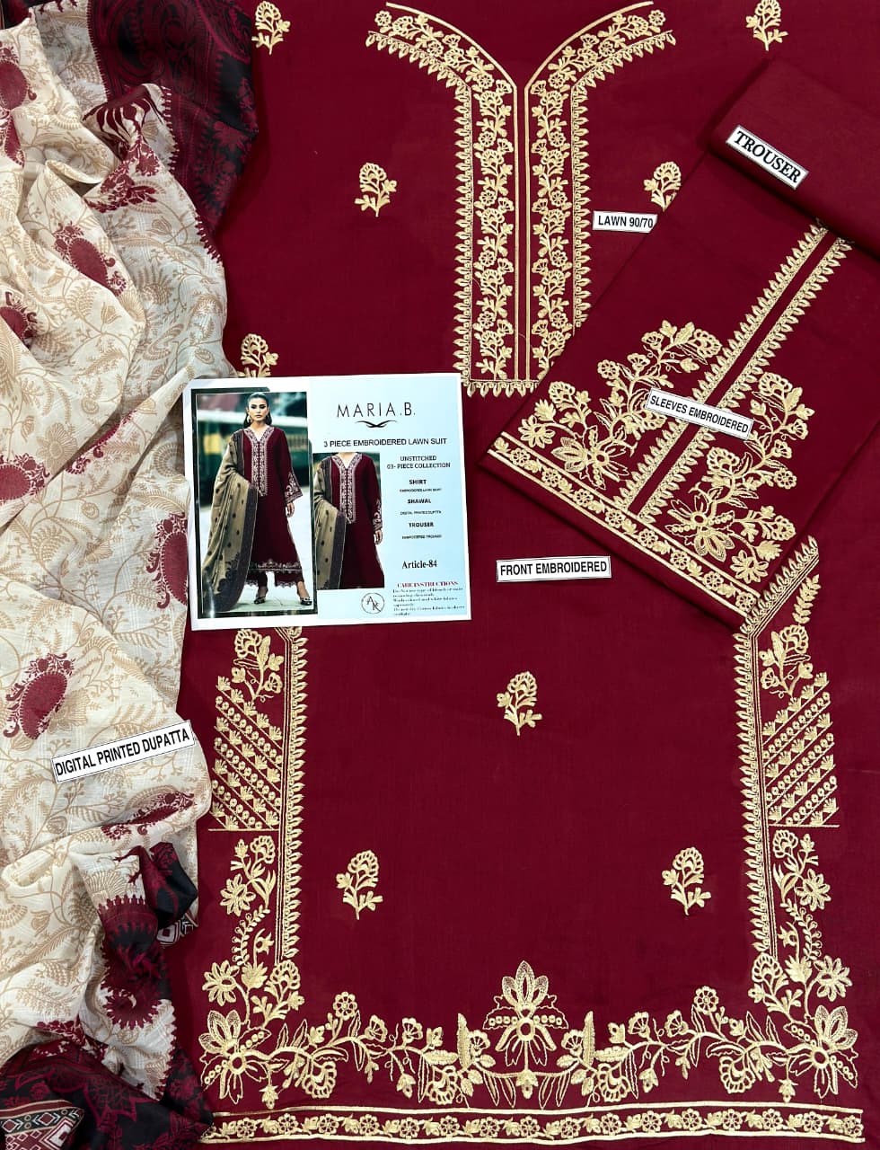 COCO PURE LAWN 3PC EMBROIDERED