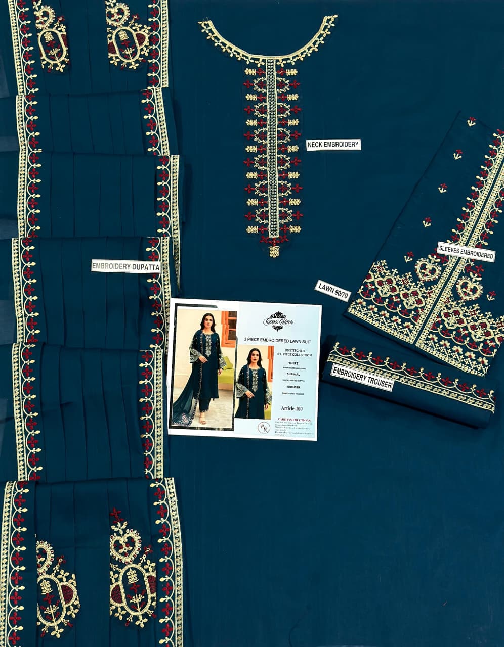 COCO PURE LAWN 3PC EMBROIDERED