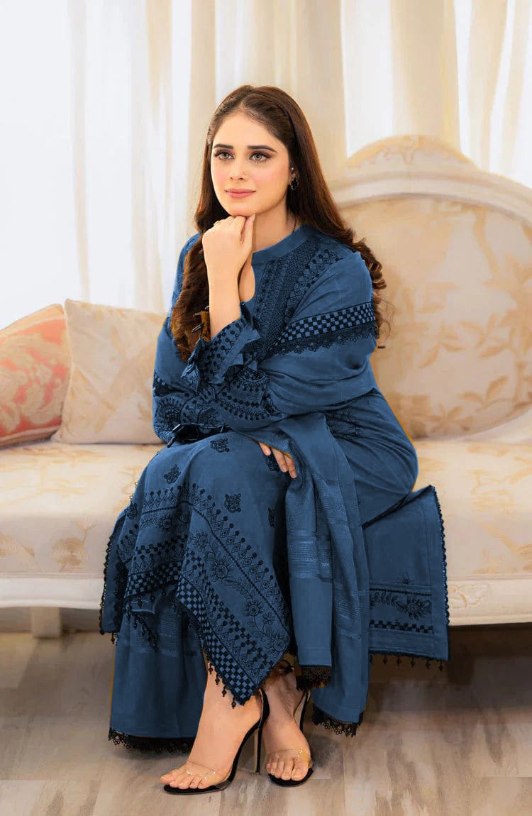 LIBAAS PURE LAWN 3PC EMBROIDERED