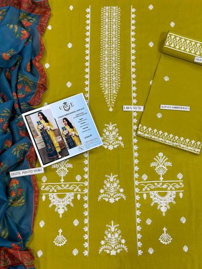 URGE PURE LAWN 3PC EMBROIDERED