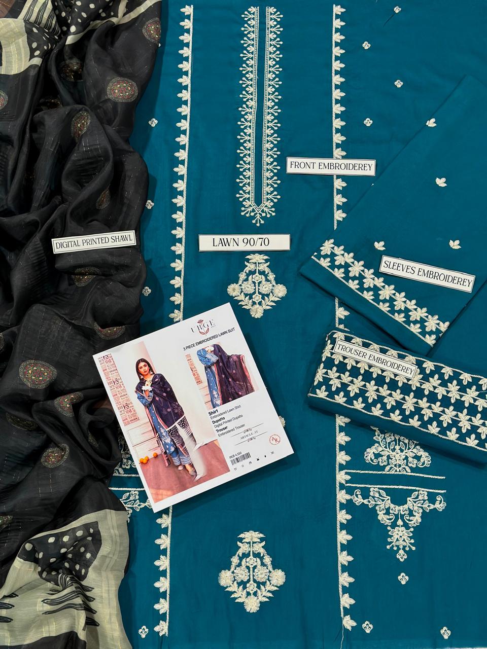 URGE PURE LAWN 3PC EMBROIDERED