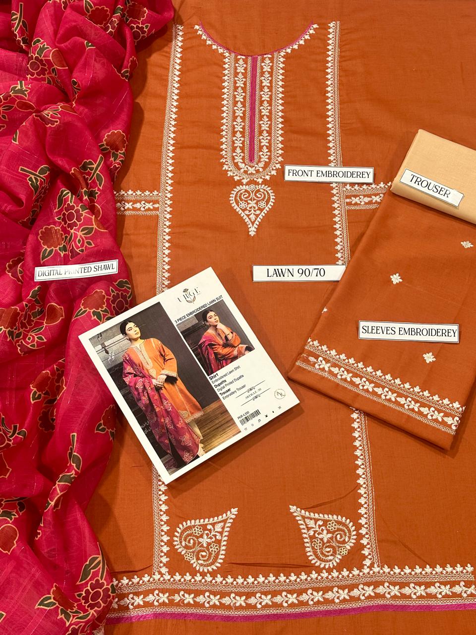 URGE PURE LAWN 3PC EMBROIDERED