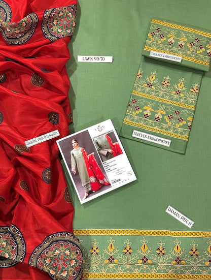 URGE PURE LAWN 3PC EMBROIDERED