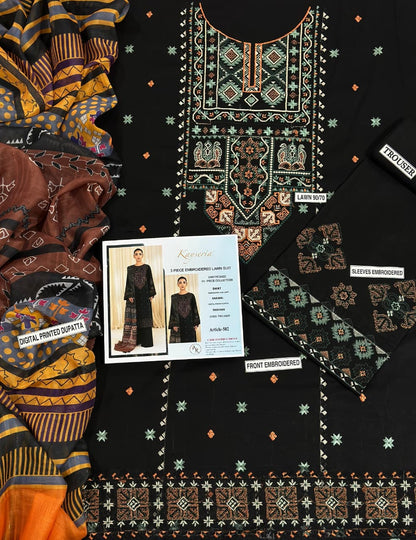 COCO PURE LAWN 3PC EMBROIDERED