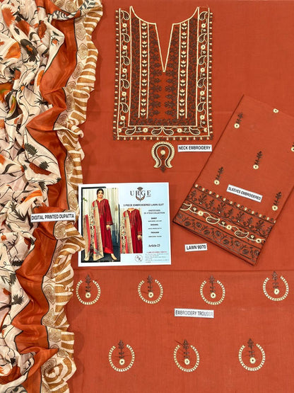 URGE PURE LAWN 3PC EMBROIDERED