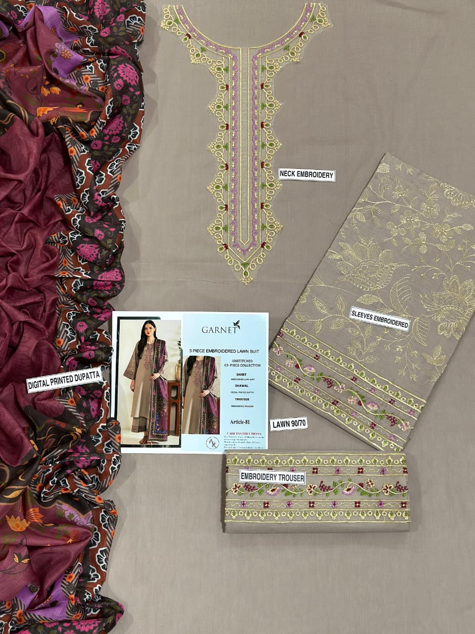 URGE PURE LAWN 3PC EMBROIDERED