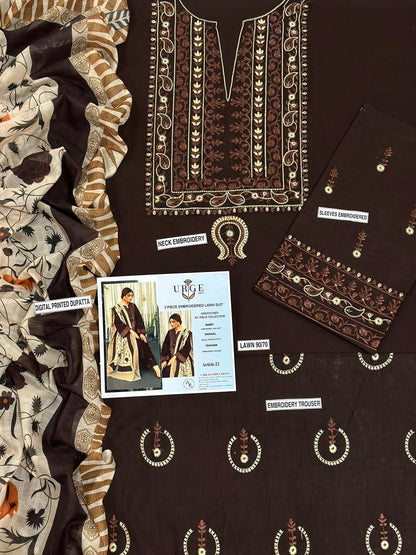 URGE PURE LAWN 3PC EMBROIDERED