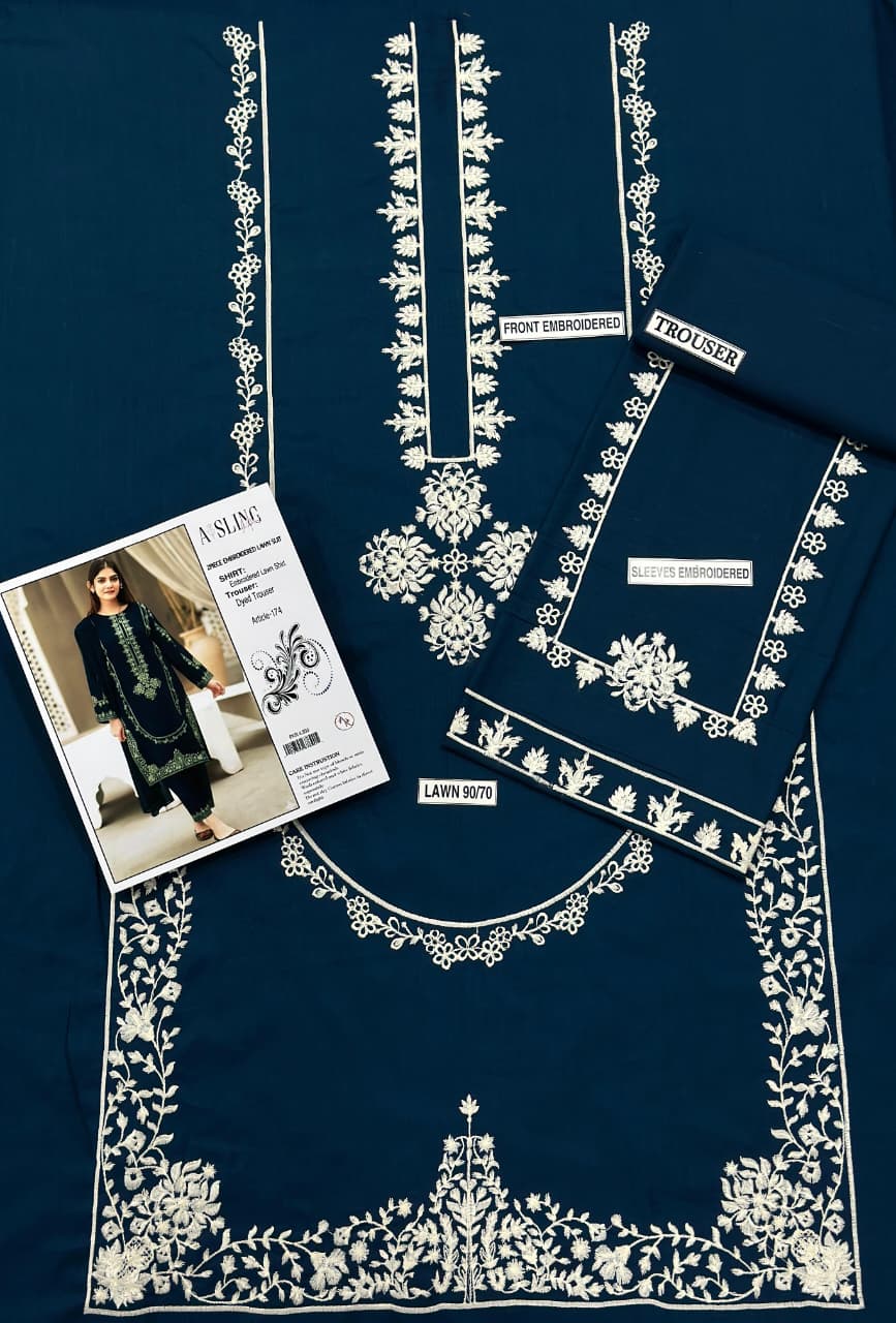 Aisling 2 pc embroidered lawn