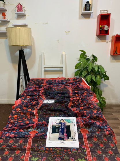 Cross stitch 3 pc embroidered Lawn