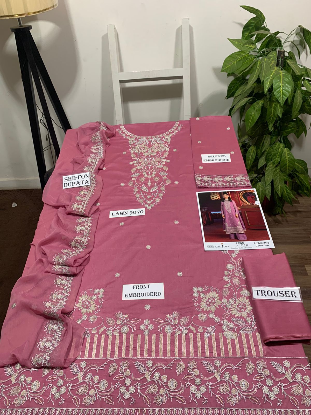 Asim jofa 3 pc embroidered Lawn