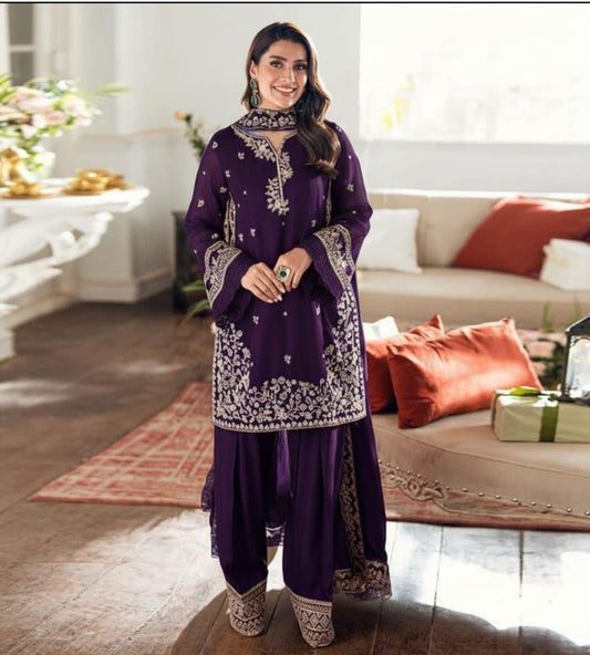 Asim jofa 3 pc embroidered Lawn